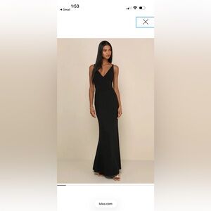 Lulus black v front v back dress